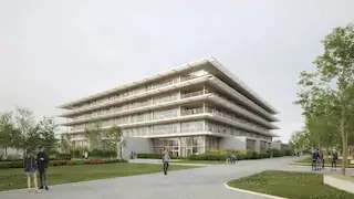 Außenansicht des Erweiterungsneubaus Gymnasium Kirchheim